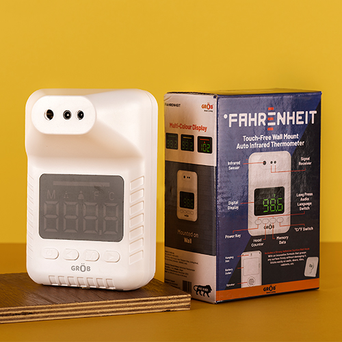 Fahrenheit wall mount touch-free infrared thermometer