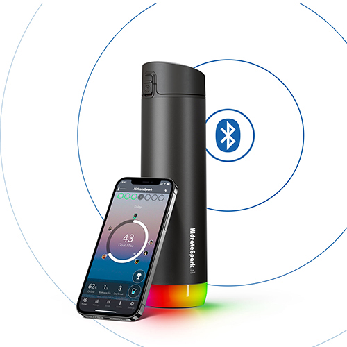 Hidratespark-Pro with mobile phone