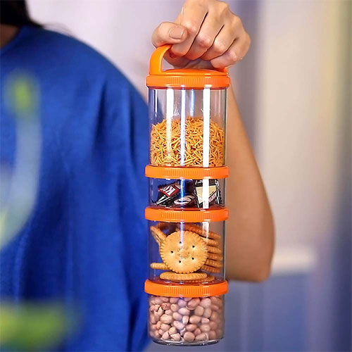 Stack it multi-layer twist-and-lock Jars