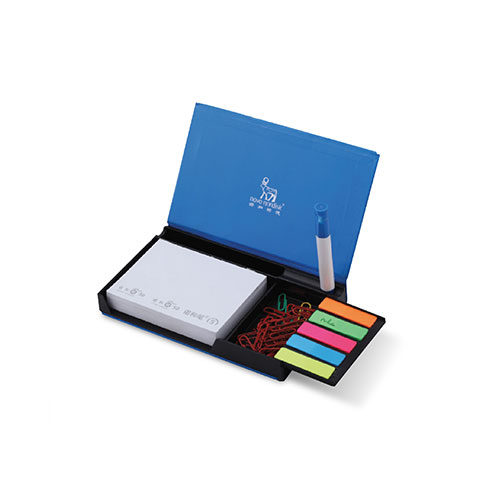 Sticky notepad with pen & Clip holder