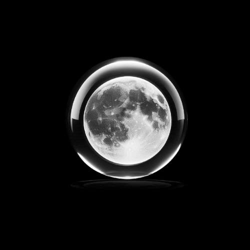 Crystal Diamond Paperweight (6 cm) with moon