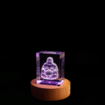Crystal cube with Engraving and LED base