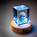 Crystal cube with Engraving and LED base