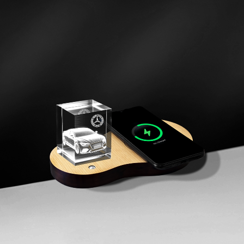 Crystal with LED base and Wireless Charger