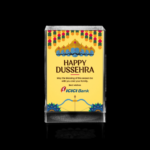 happy dussehra greetings for ICICI bank engraved on crystal diamond paperweight