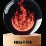 Crystal Cube 5 x 5 x 5 cm with Metallic Printing of fire