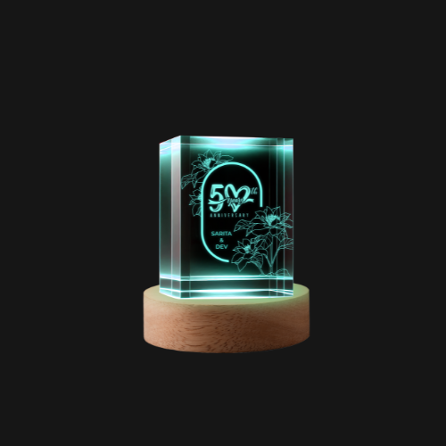 Crystal Globe 60 mm with Engraving and LED base