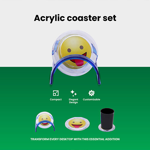 Acrylic Coaster Set (Transparent-Round)