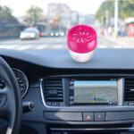 Gel air freshener on car dashboard