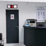 Led token holder placed above the door of xray room