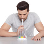 A person exercising with Respirometer