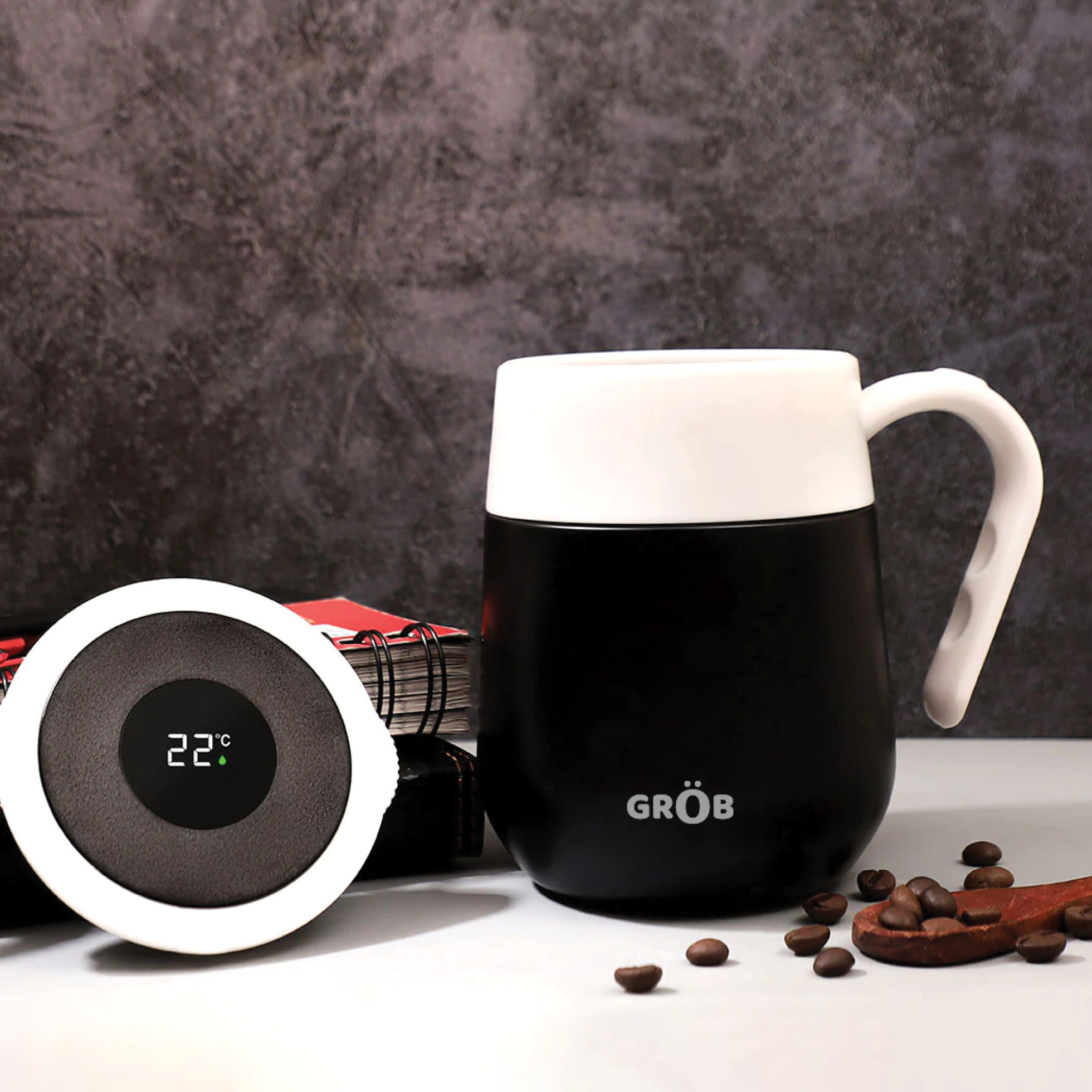 Tempra Mini Temperature Display Coffee Mug with Handle from grob