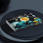 A rectangular 3D glass paperweight