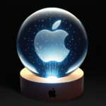 apple logo on a globe - Crystal Cube