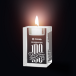 Crystal Candle Holder for womb - on occasion of celebrating 100 years of trust