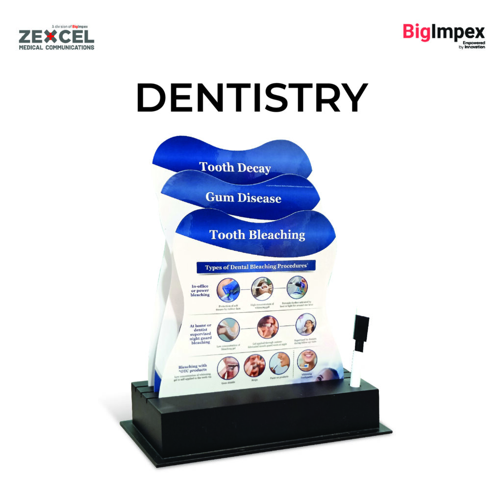 Zexecel medical communication - Dentistry - tooth decay, gum disease, and tooth bleaching display board