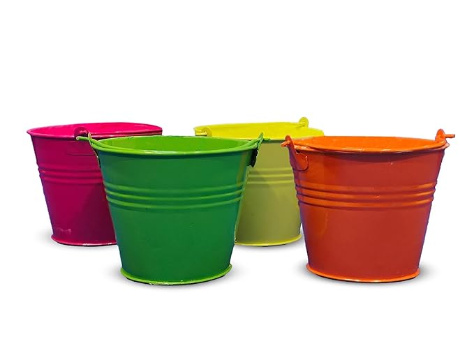 Grob Colourful 3 Inch Mini Buckets Pack Of 4